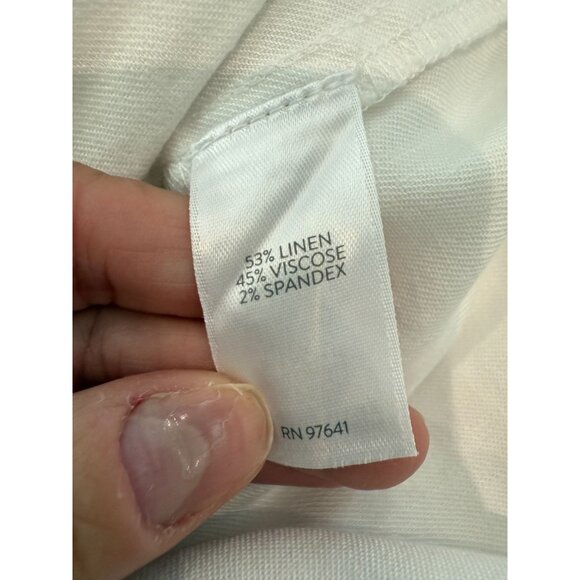 Women's J.Jill Linen Button Hem Ankle Pants, size large - Picture 6 of 13